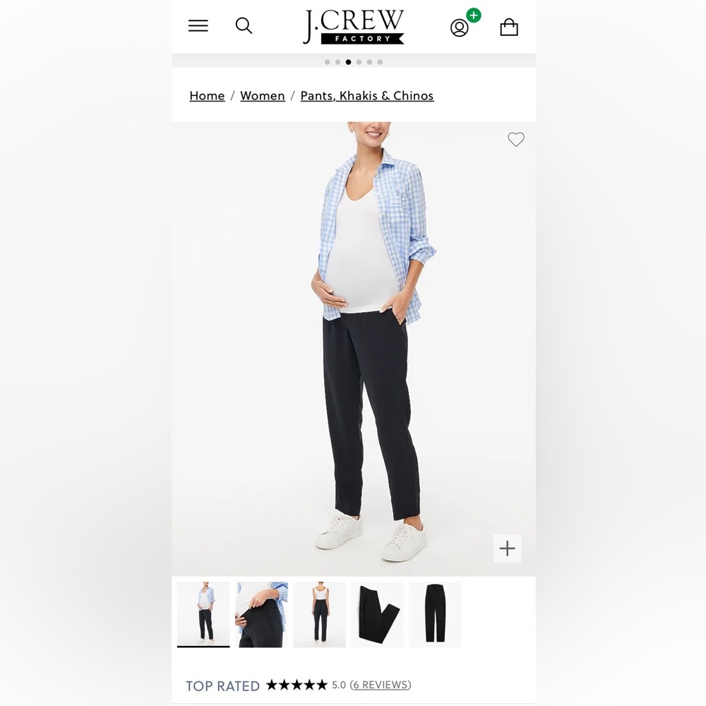 JCrew Factory Jamie Maternity Pant - Black Size 12
